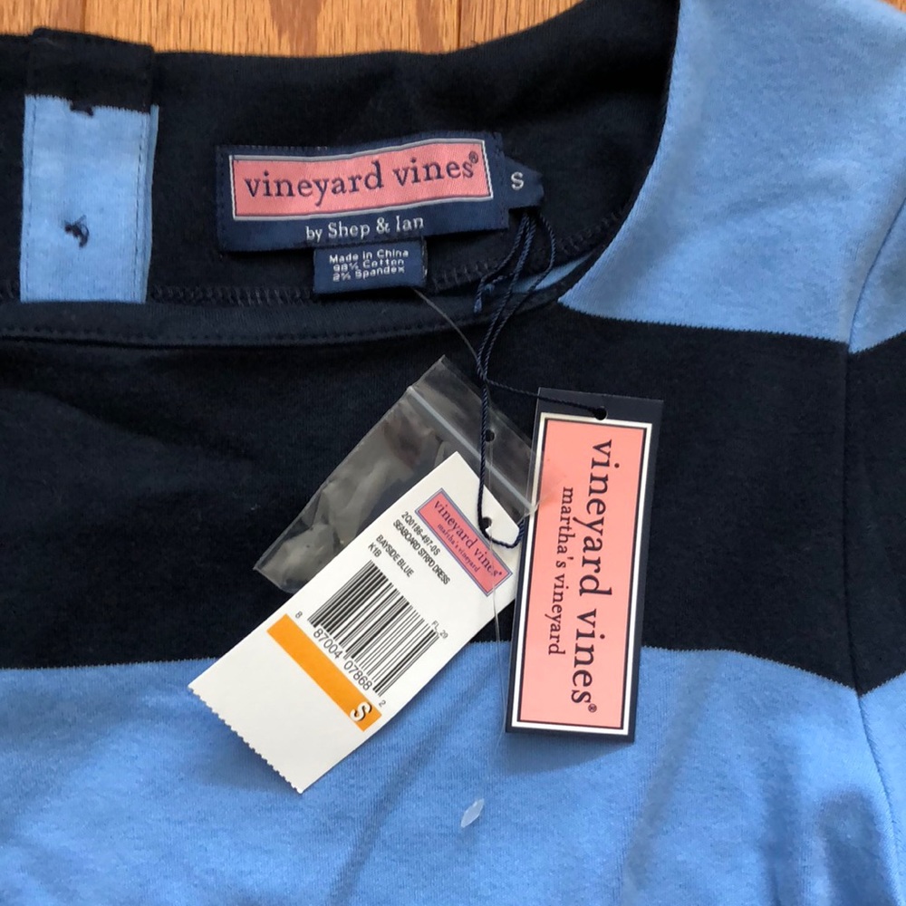 Blue striped long sleeve dress - Picture 2 of 2